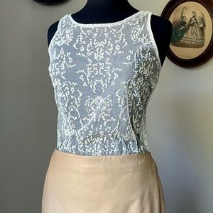 VINTAGE Y2K sheer bubble appliqué top